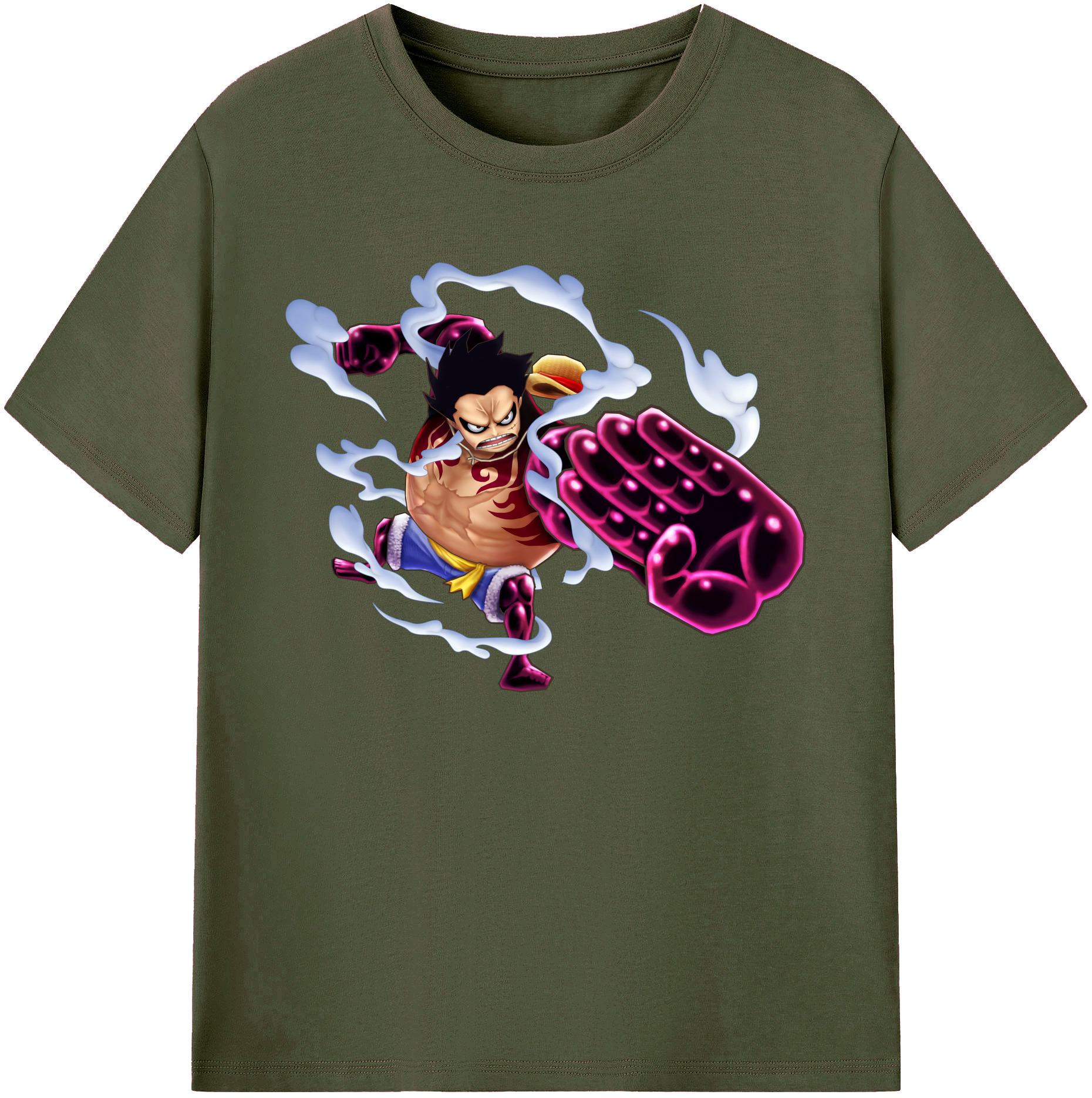 ワンピース モンキー・D・ルフィ ONE PIECE Monkey D. Luffy 綿100％ メンズ半袖Tシャツ｜肌触りやわらか＆通気性